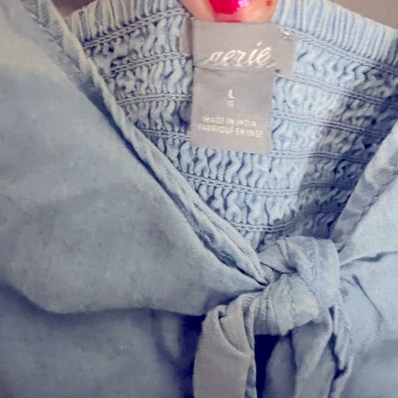 Aerie Chambray Tie Front Romper - Picture 4 of 4